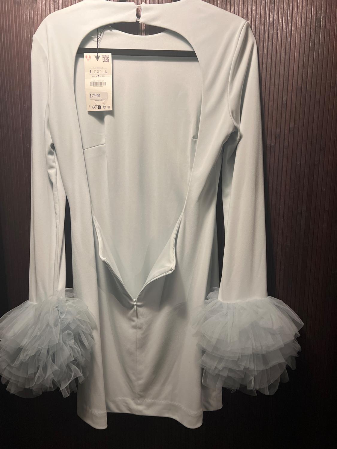 SHORT TULLE CUFF VOLUME DRESS - Image 6