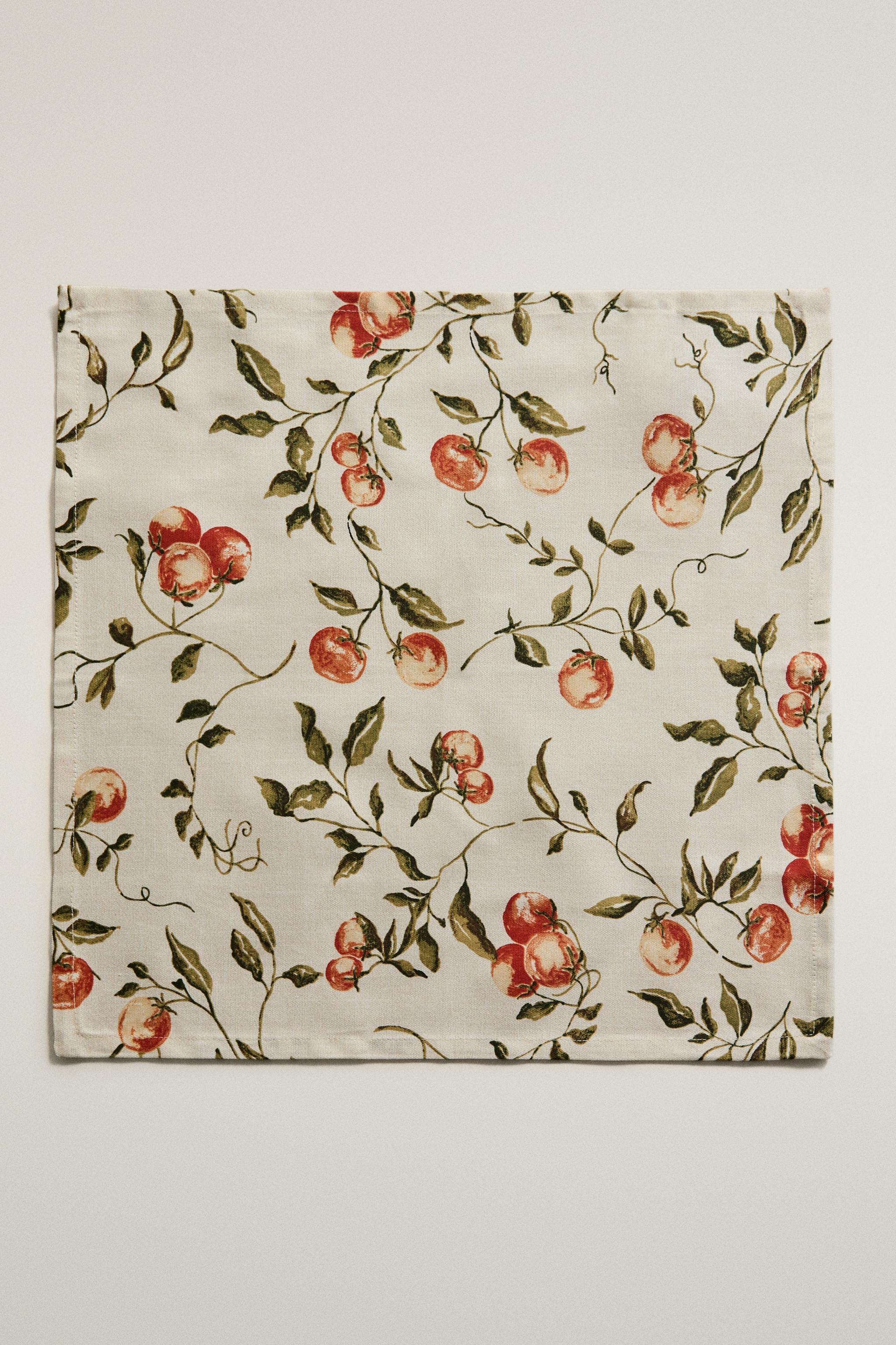 TOMATO PRINT NAPKINS (PACK OF 2)
