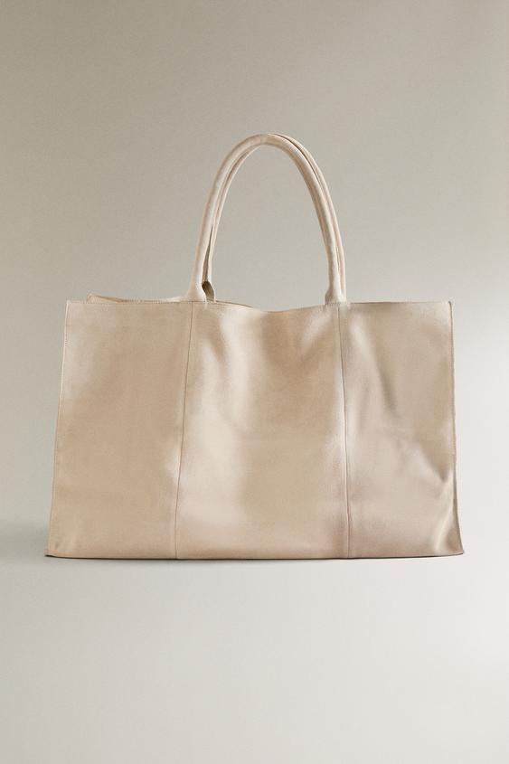 VELKÁ SEMIŠOVÁ TAŠKA SHOPPER - Béžová od Zara - Obrázek 0