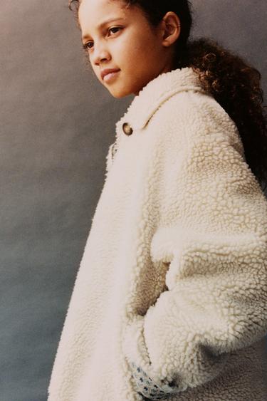 DOUBLE-FACED FAUX SHEARLING COAT - Light beige by Zara