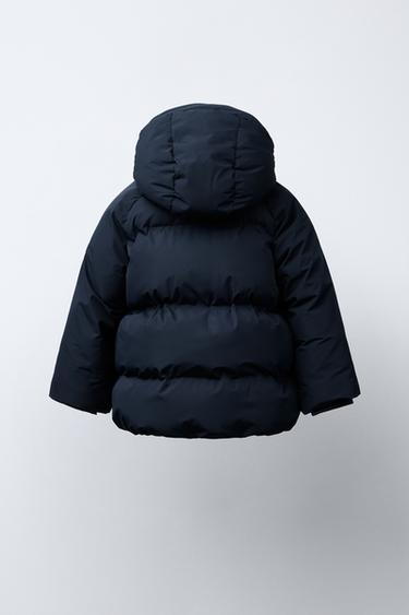 WATER-REPELLENT HOODED PADDED JACKET - Navy blue by Zara - Image 3