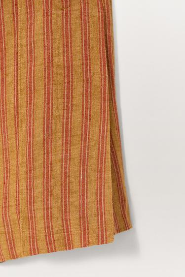 PANTALON 100 % LIN RAYÉ ÉDITION LIMITÉE - Orange / Jaune de Zara - Image 7