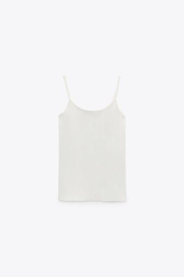 CAMISETA ELÁSTICA TIRANTES - Crudo de Zara
