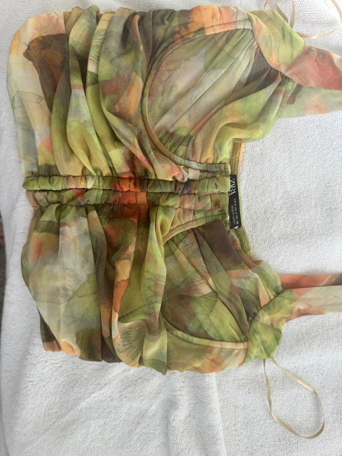 PRINTED TULLE CORSET TOP - Image 5