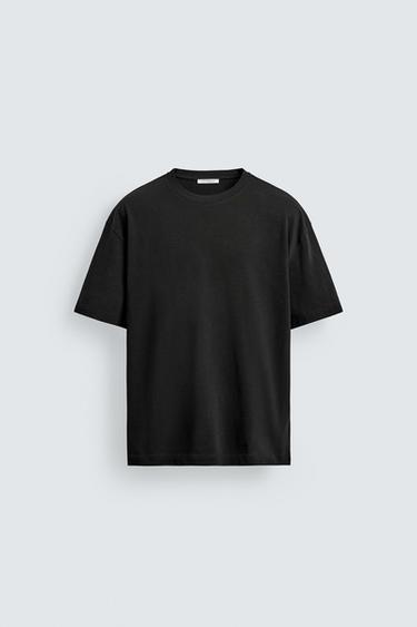 Zara RELAXED FIT T-SHIRT - Black