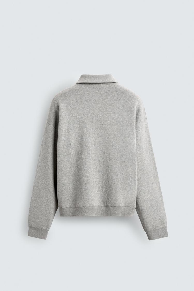 Zara KNIT QUARTER-ZIP POLO SHIRT - thumbnail 2 of 5