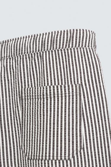 COMFORT STRIPED SEERSUCKER TROUSERS - Blue/White by Zara - Image 9