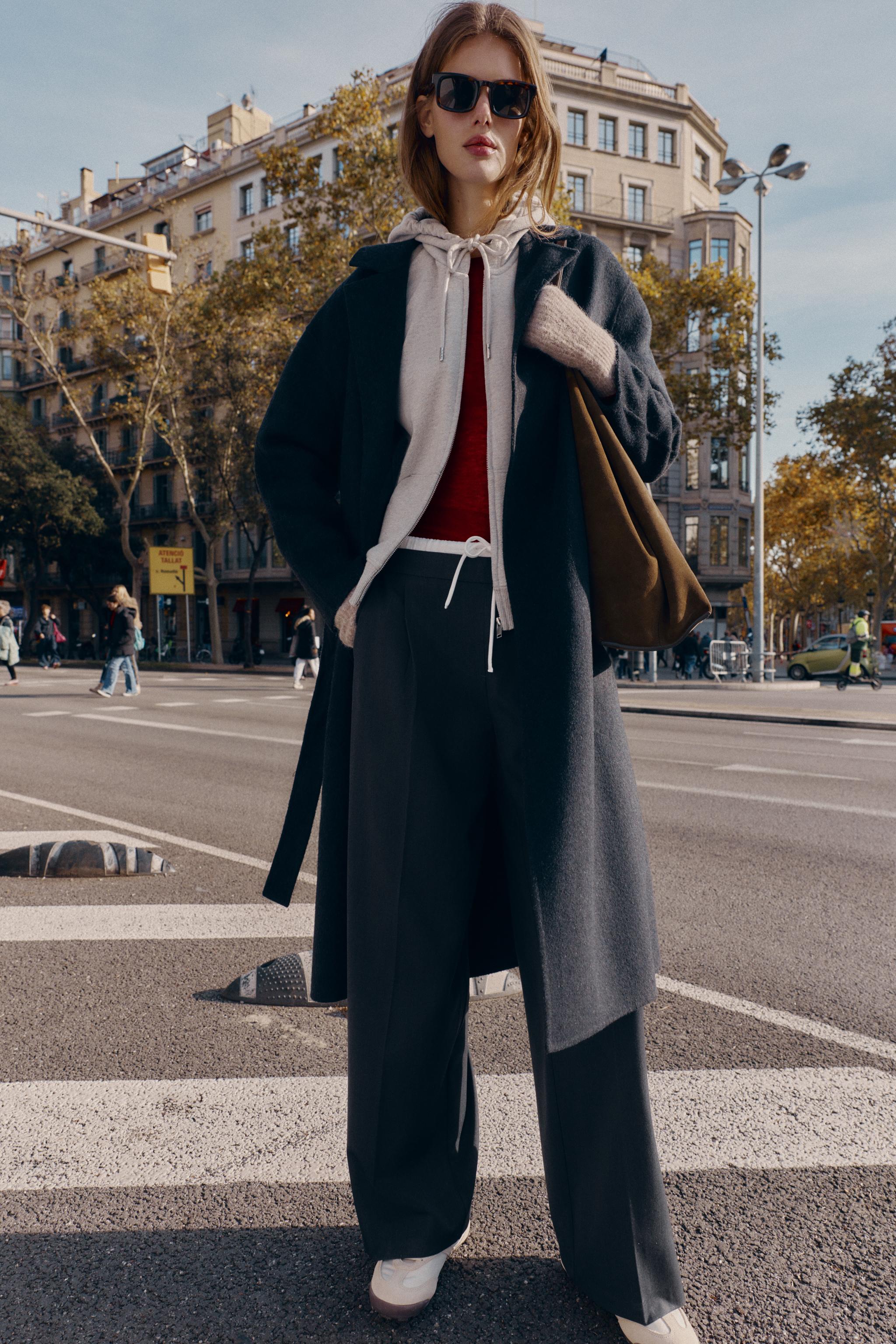 DOUBLE WAISTBAND WIDE-LEG PANTS