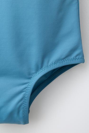 2-6 YEARS/ SWIMSUIT WITH CONTRAST LACE TRIM - Petrol blue by Zara - Image 3