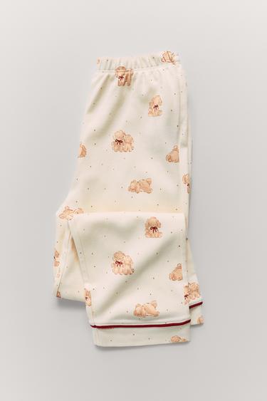 AGES 6-14 / PUPPY PRINT PYJAMAS - camel by Zara