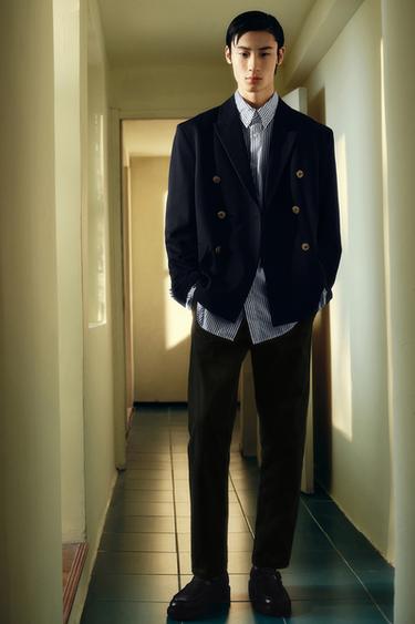 DOUBLE-BREASTED BLAZER - Dark navy by Zara