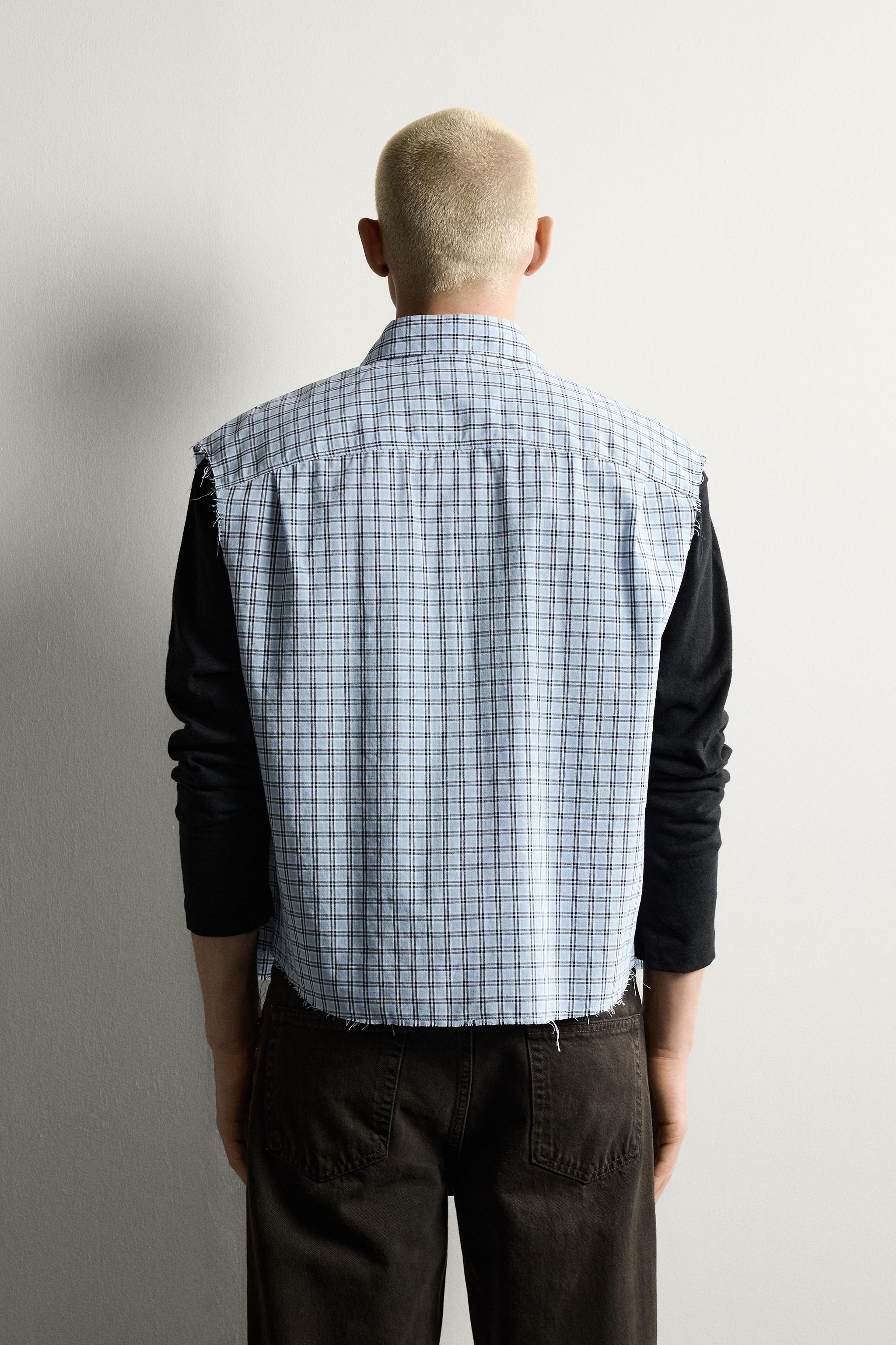 CHEMISE TANK COURTE À CARREAUX