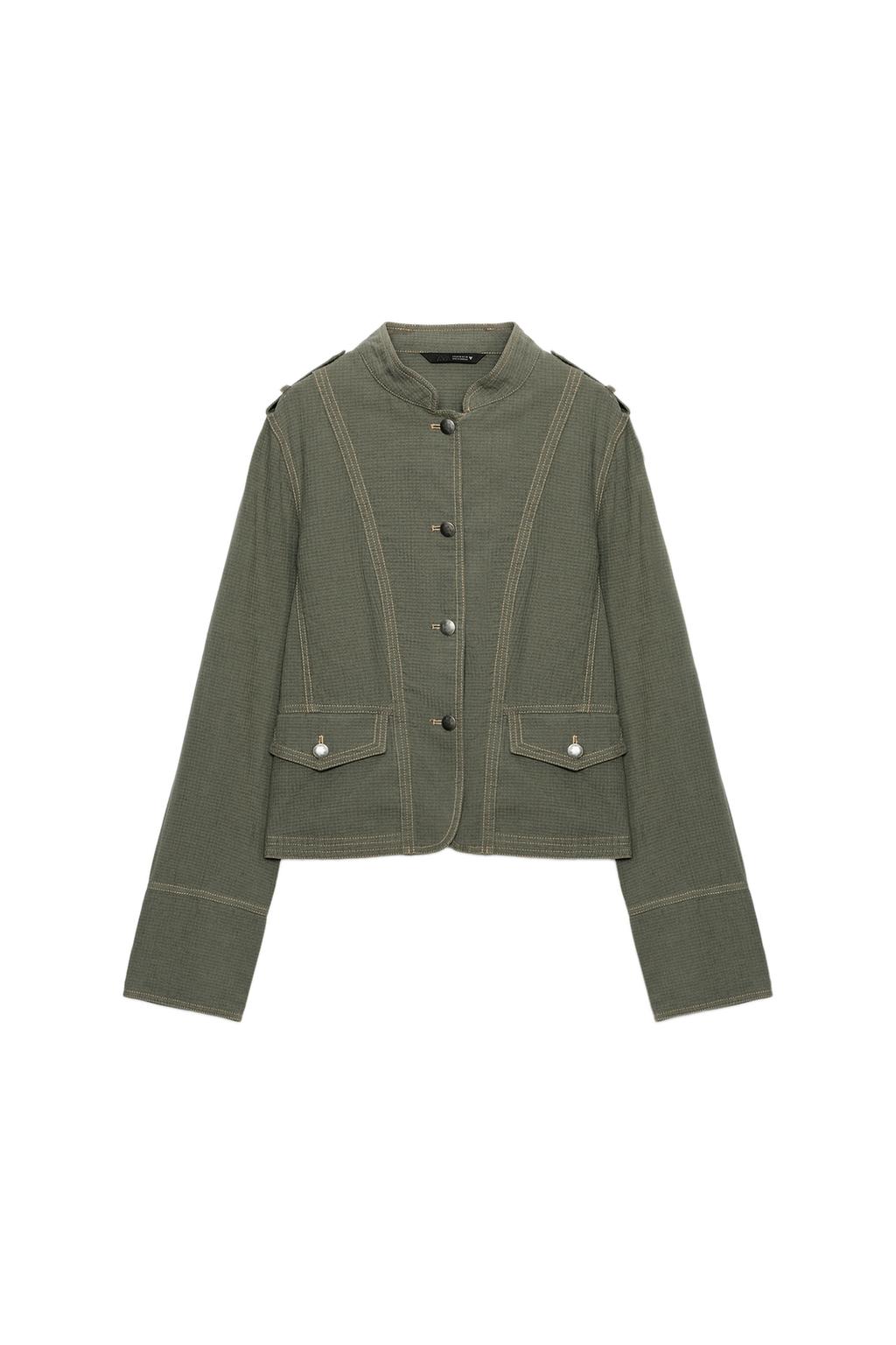 FLOWY TOPSTITCHED BLAZER - image 3