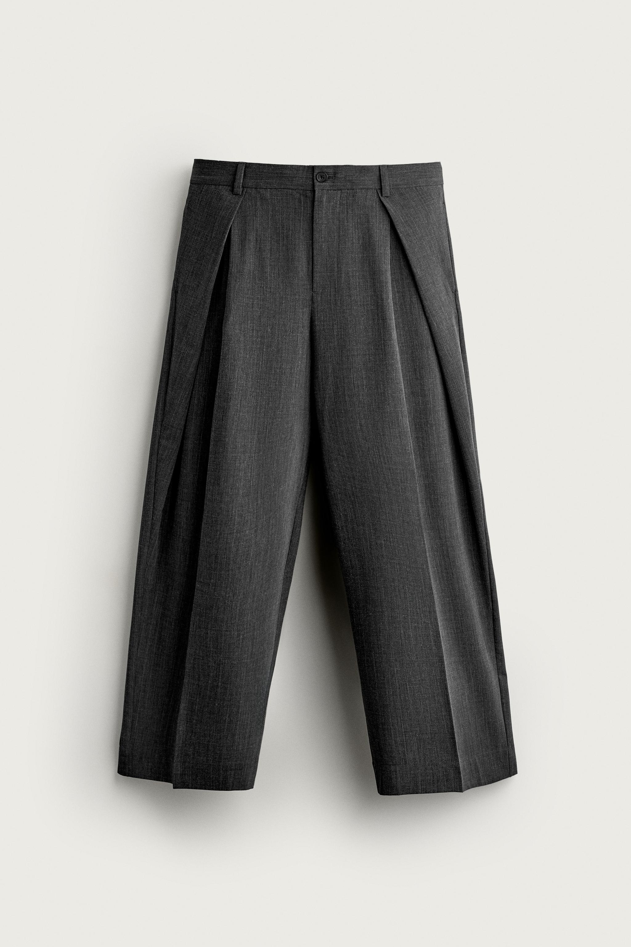 Zara RELAXED FIT PİLİLİ PANTOLON görsel 7