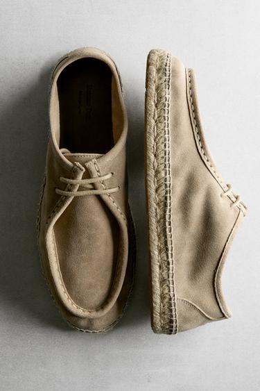Chaussure jute ganse croûte de cuir - Marron sable de Zara - Image 0
