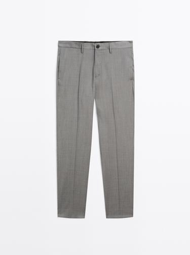 Pantalón traje 100% lana - Gris de Zara