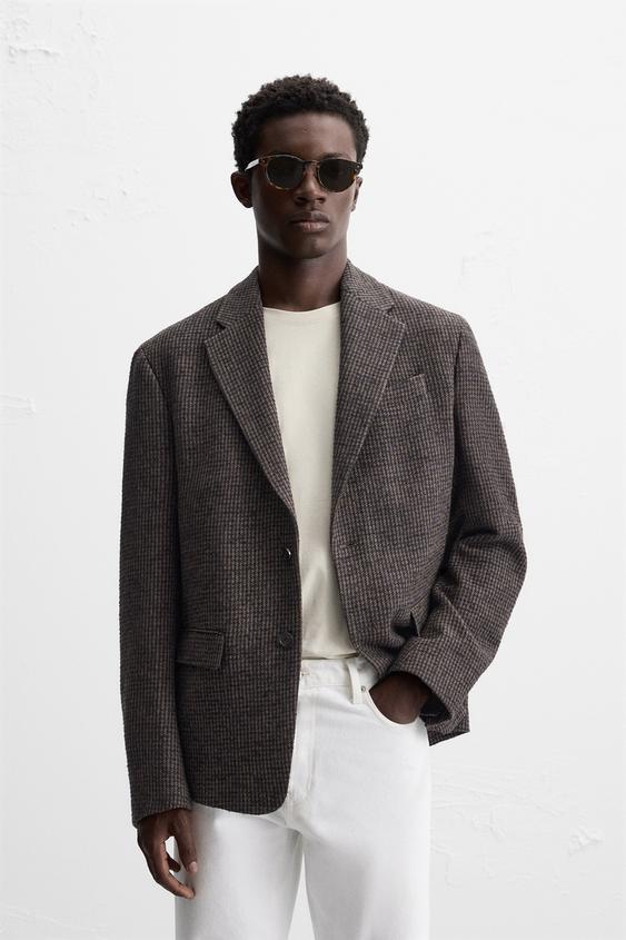 mantel mit hahnentrittmuster zara