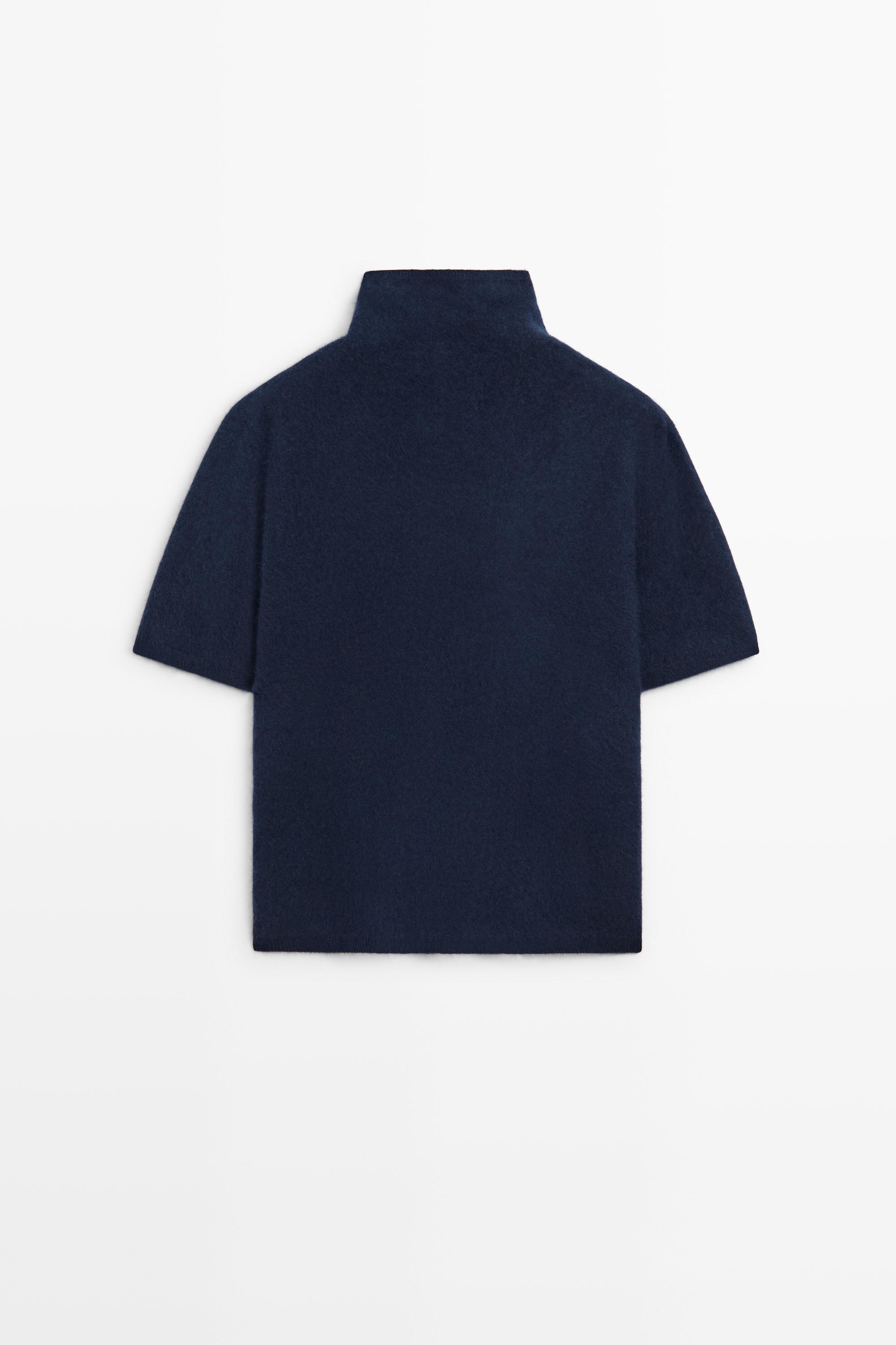 100% wool oversize short-sleeve knit sweater