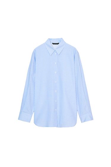 CHECK OXFORD SHIRT - Blue/White by Zara