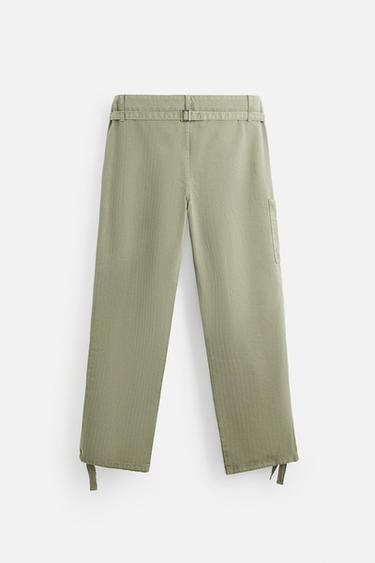 WASHED CARPENTER TROUSERS - mid khaki by Zara - Image 6