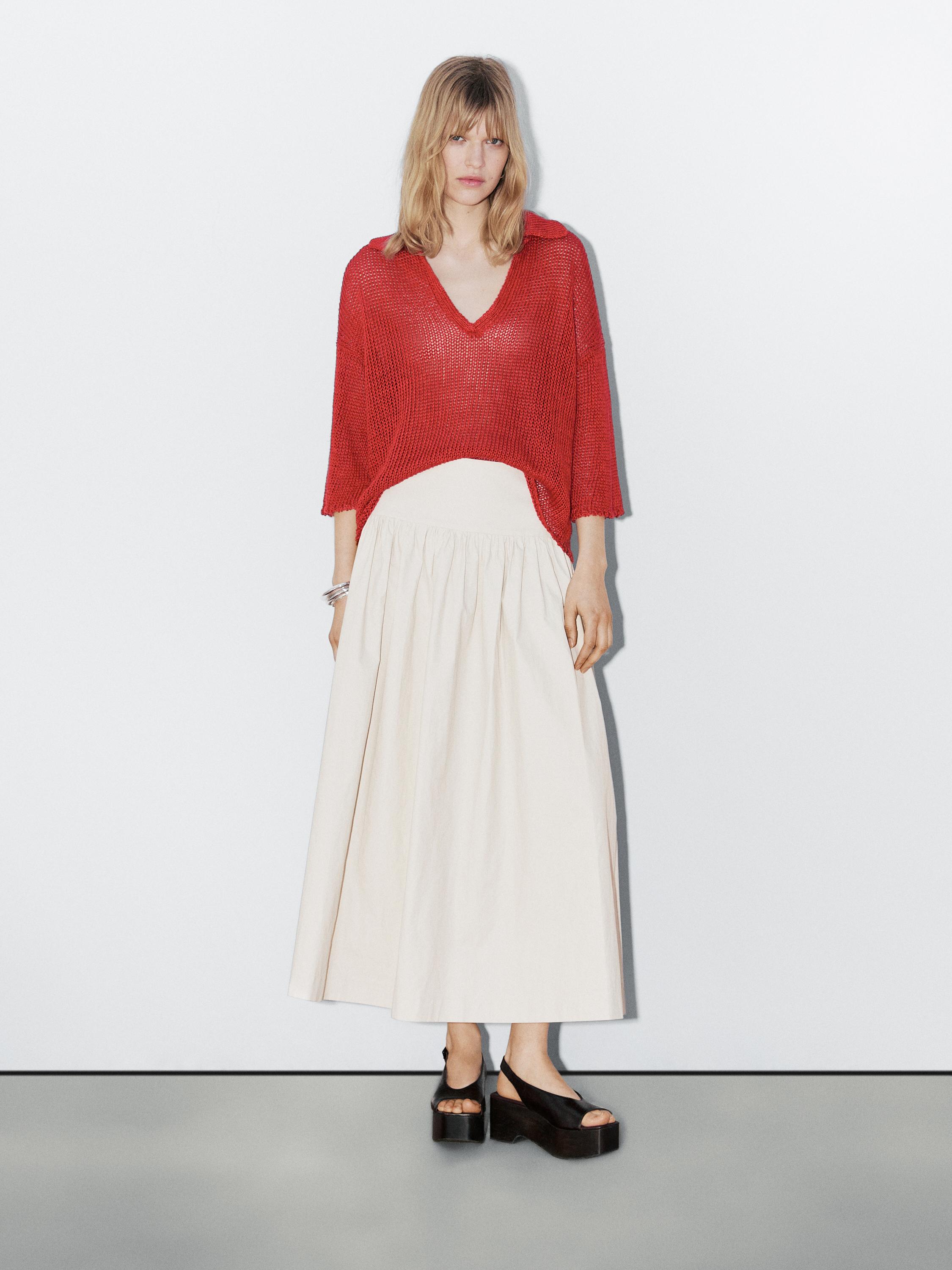 Open-knit sweater with polo collar - Studio