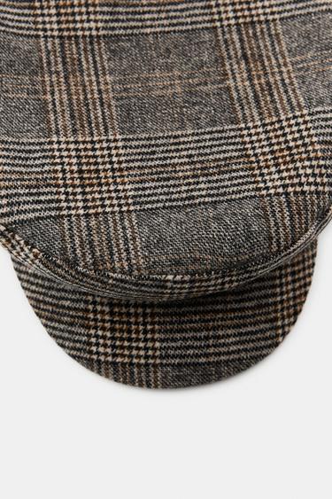 CHECK NAUTICAL CAP WITH WOOL - Grey by Zara - Image 3