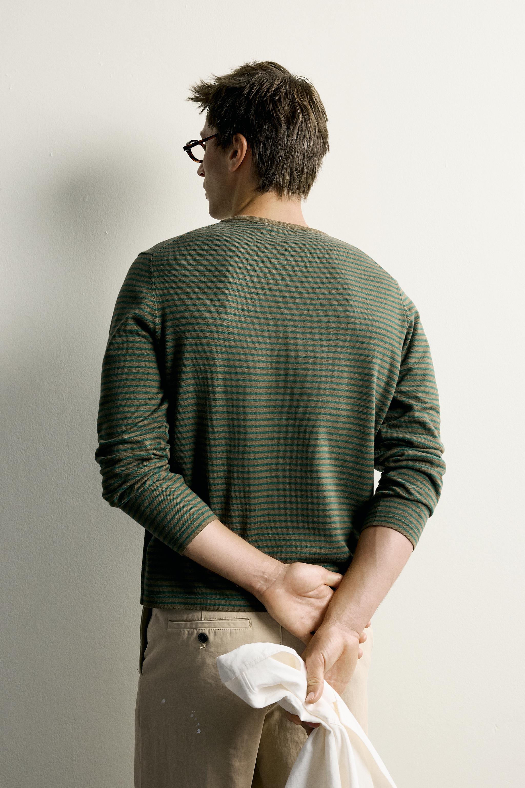 Zara REGULAR FIT ÇİZGİLİ KAZAK görsel 3