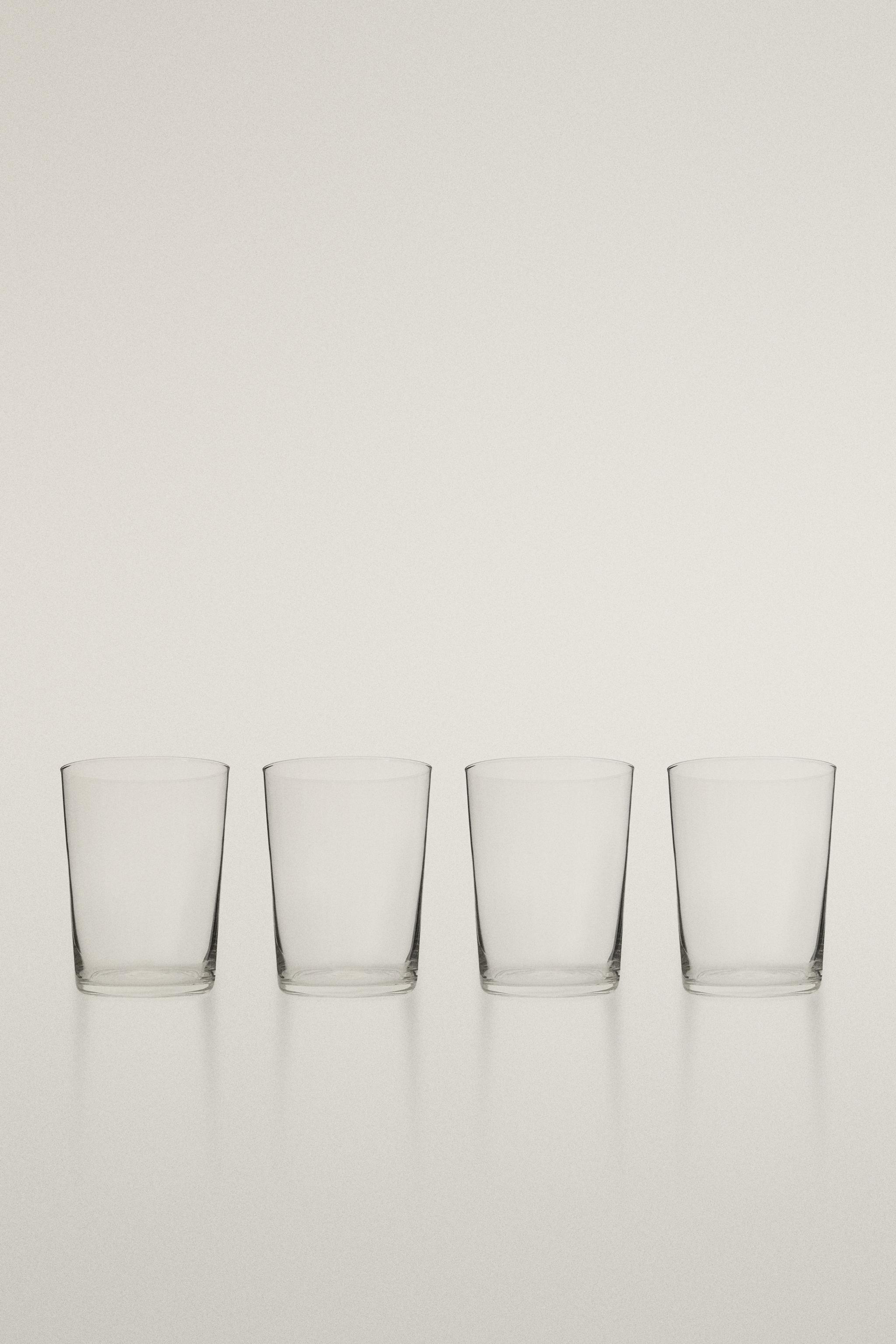 SET OF TALL GLASS TUMBLERS (SET OF 4) - Transparent | ZARA United