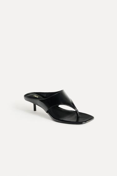 LEATHER HIGH-HEEL SANDALS 50TH ANNIVERSARY - Black by Zara - Image 3