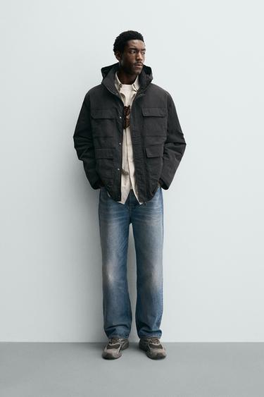 TECHNICAL PARKA WITH POCKETS - Charcoal by Zara