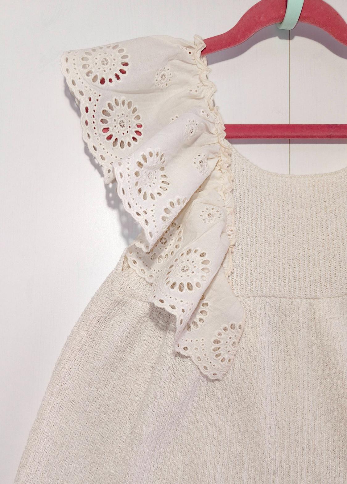 KNIT DRESS WITH MATCHING EMBROIDERED RUFFLES - Image 3