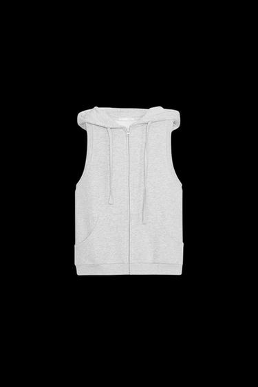 FLEECE-WESTE MIT KAPUZE - Grau meliert von Zara - Bild 0