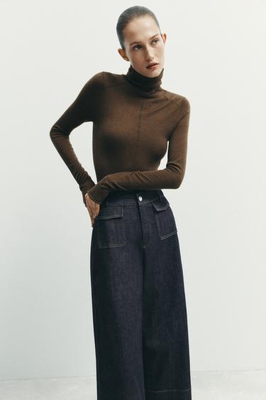 Z1975 CULOTTES DENIM TROUSERS - Blue by Zara