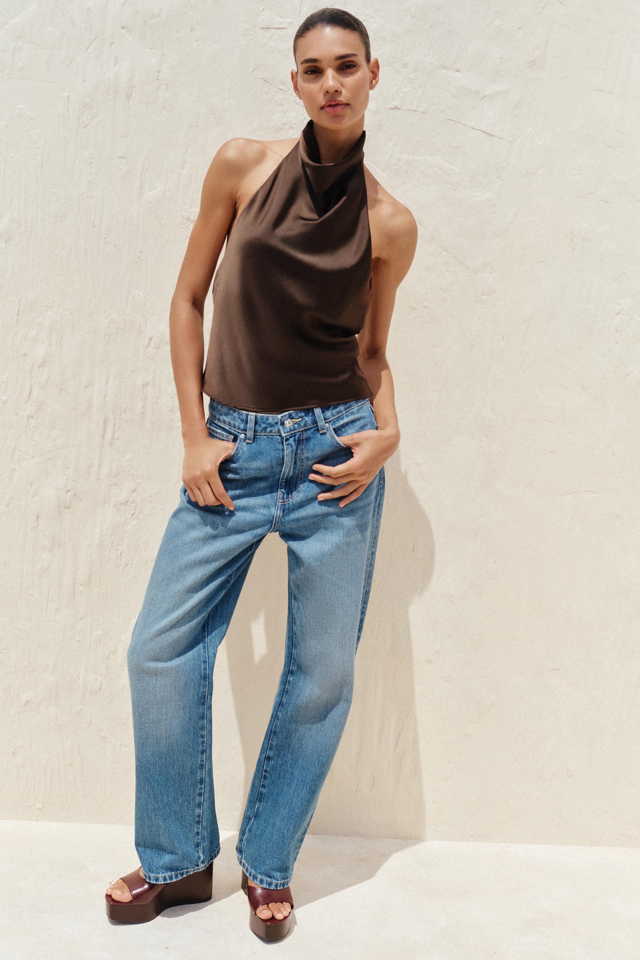 今期 売り切れ ZARA サテンビスチェ ベアトップ オフショルダー S ZARA ストレッチ ディテール オフショルダー トップス M