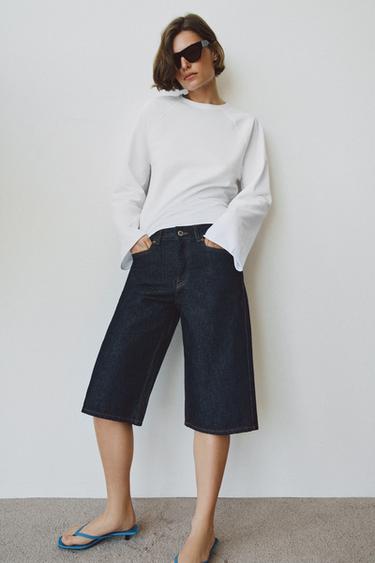 DENIM BERMUDA HALFHOGE TAILLE ZW COLLECTION - Blauw van Zara