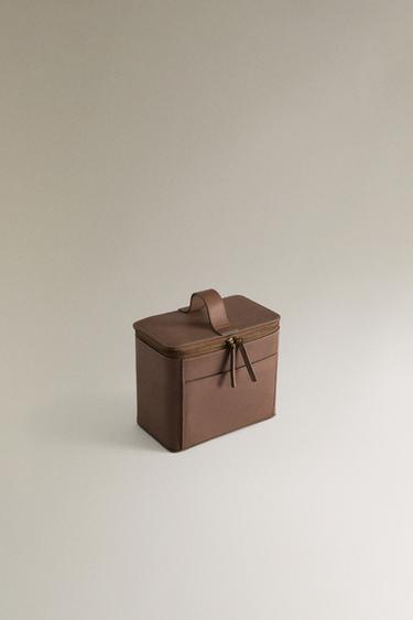 MEDIUM LEATHER WASH BAG - Brown by Zara - Image 3