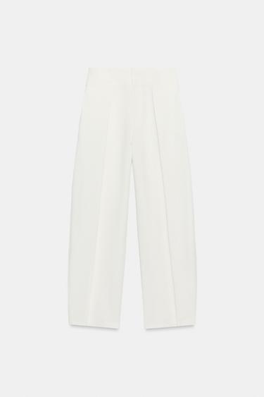 BALLOON TROUSERS WITH PLEATS - White by Zara