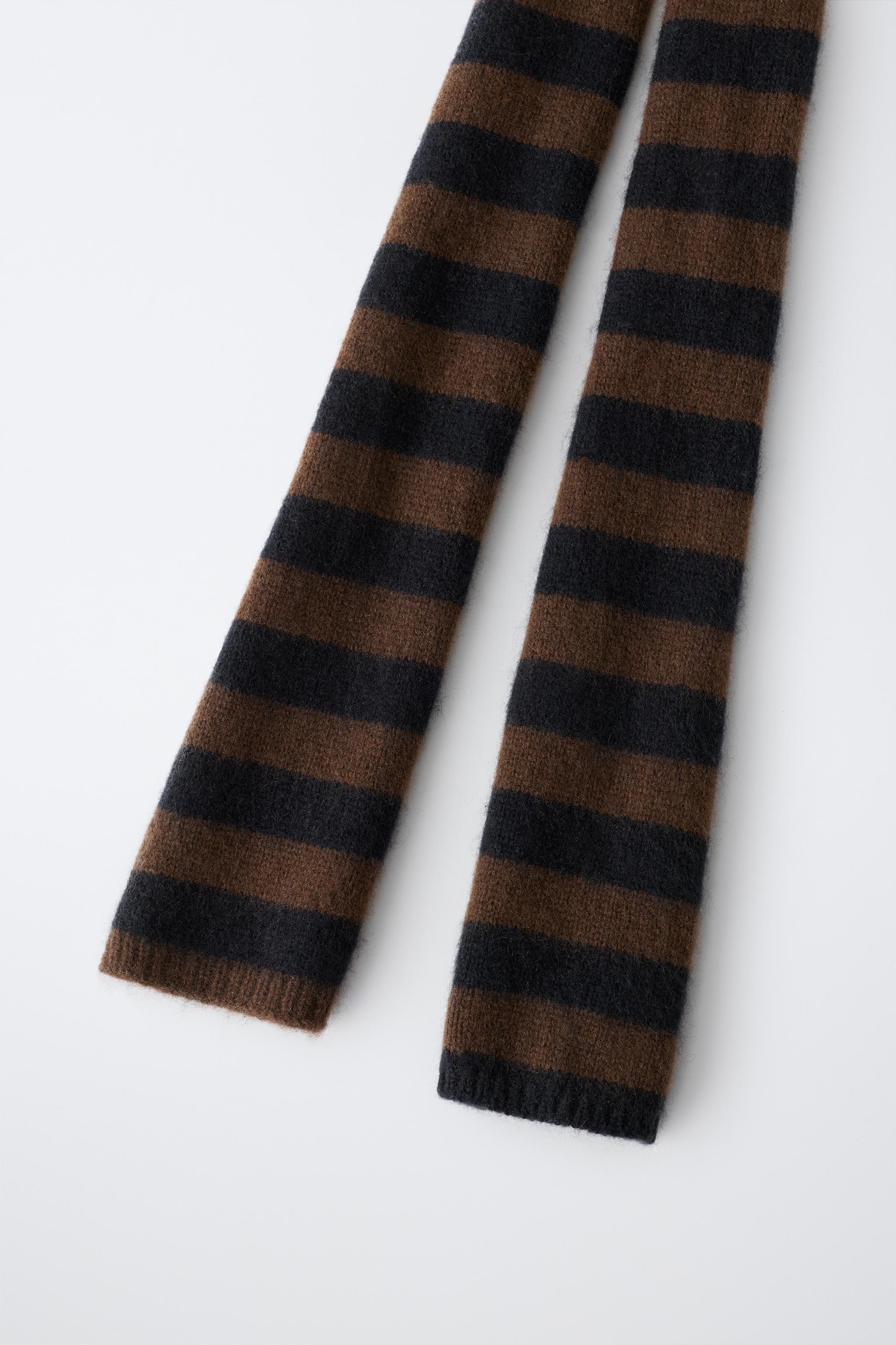 0FR. PARIS X ZARA 100% CASHMERE STRIPED SCARF