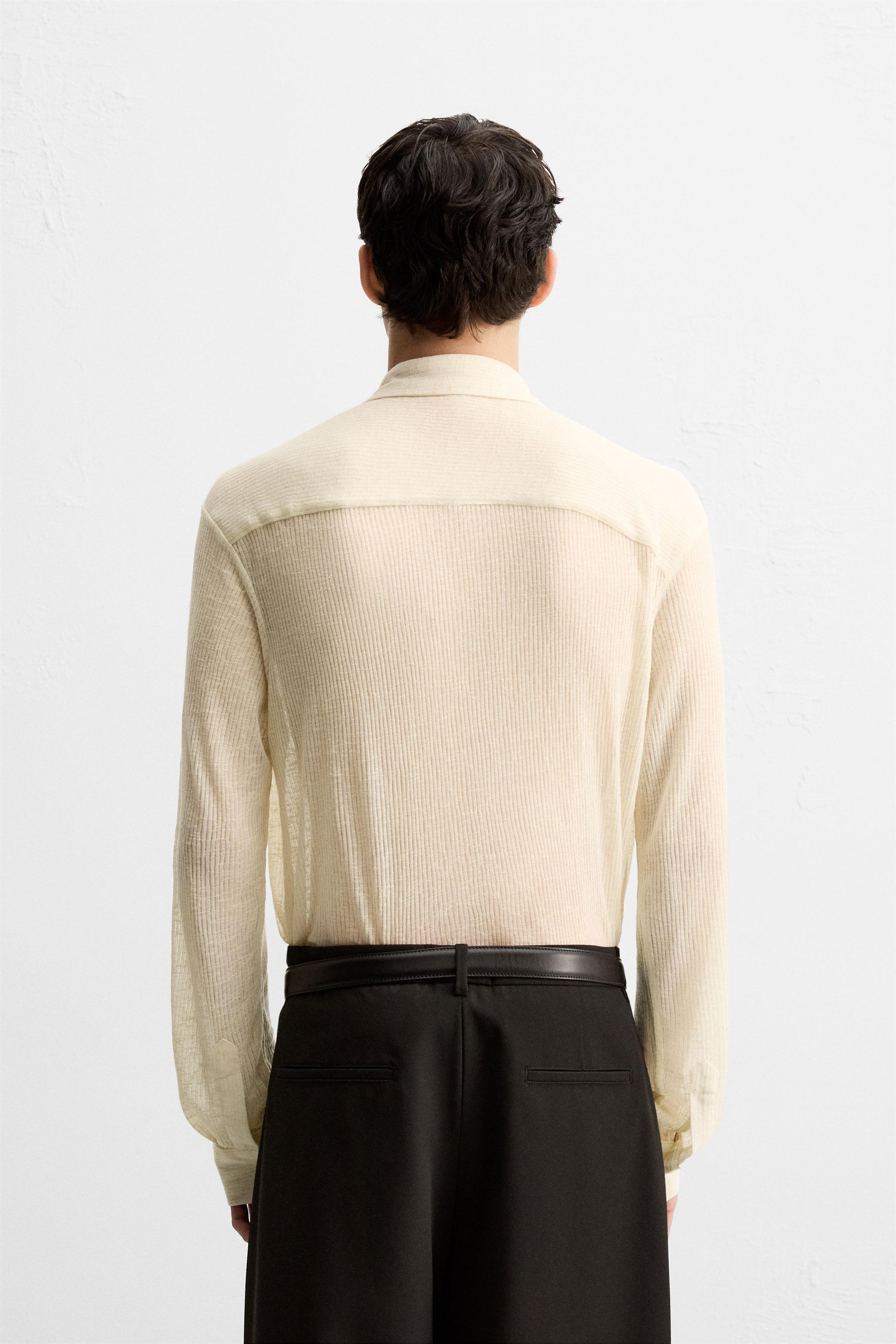 SEMI-SHEER TEXTURED SHIRT