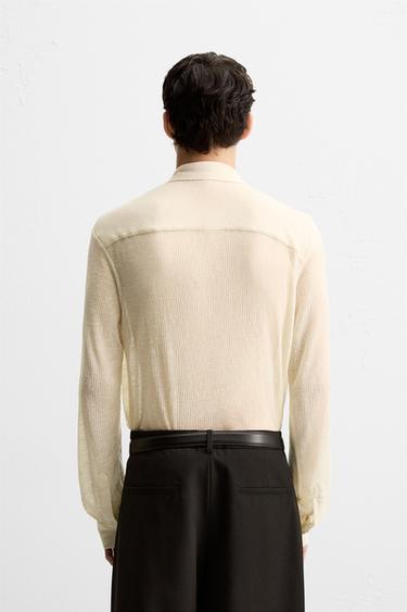 CHEMISE STRUCTURÉE SEMI-TRANSPARENTE - Écru de Zara - Image 2