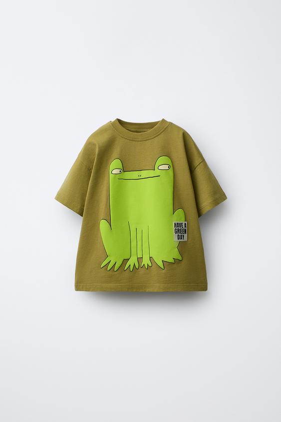 FROG PRINT T-SHIRT - Khaki by Zara - Image 0