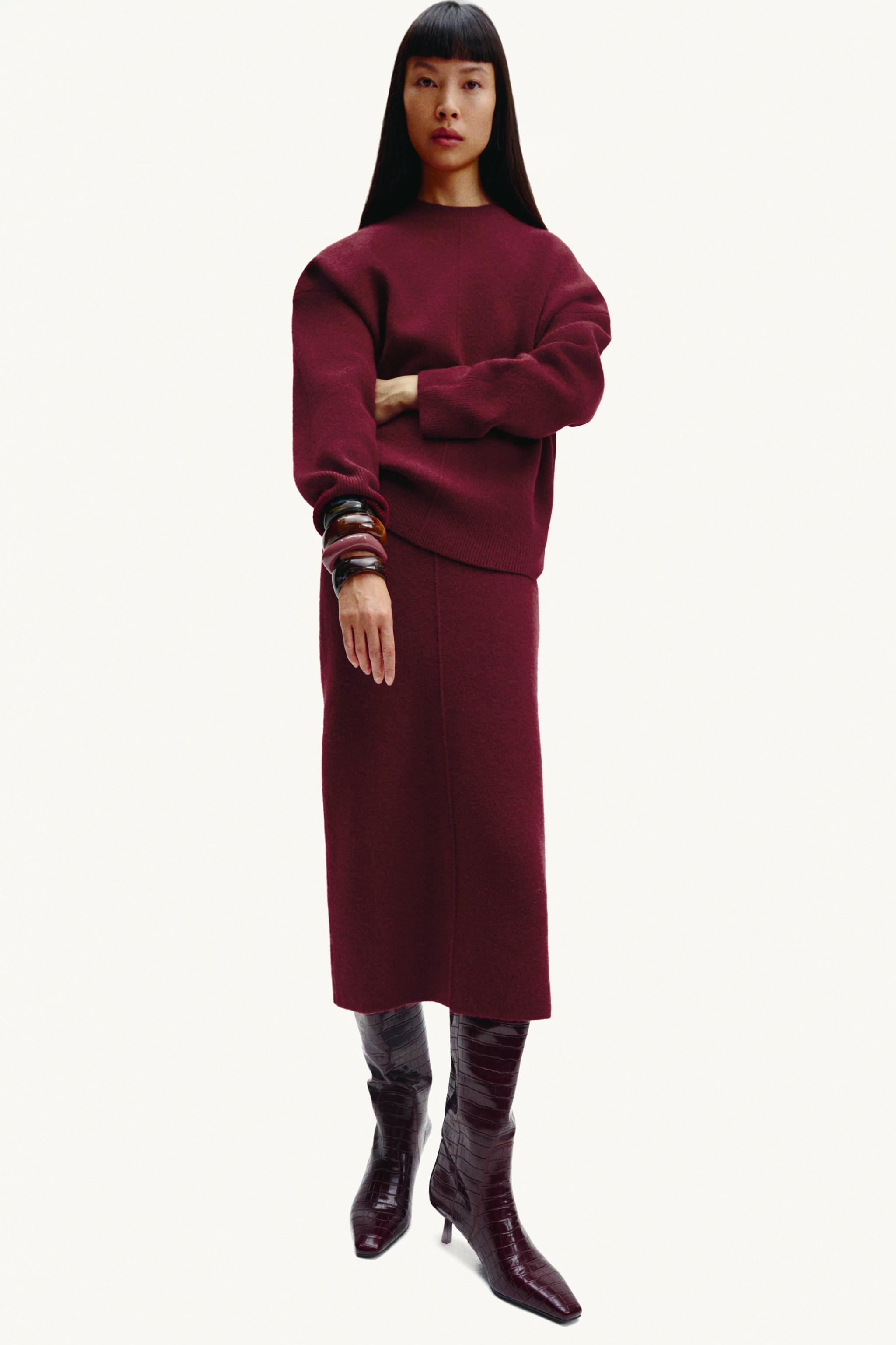 JUPE EN MAILLE LISSE Bordeaux ZARA France