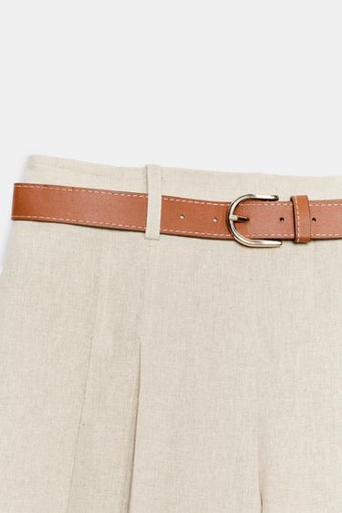 BERMUDA LONGUE À CEINTURE - Beige clair de Zara - Image 7