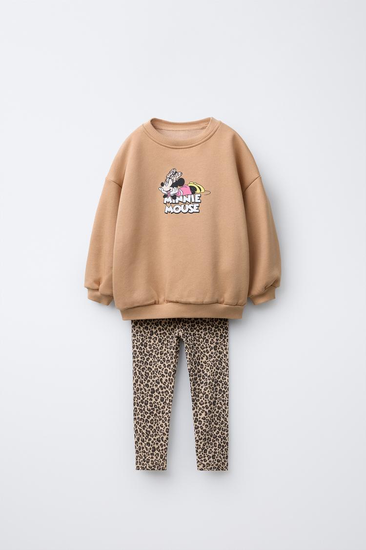 MINNIE MOUSE © DISNEY ANIMAL PRINT SWEATSHIRT AND LEGGING SET