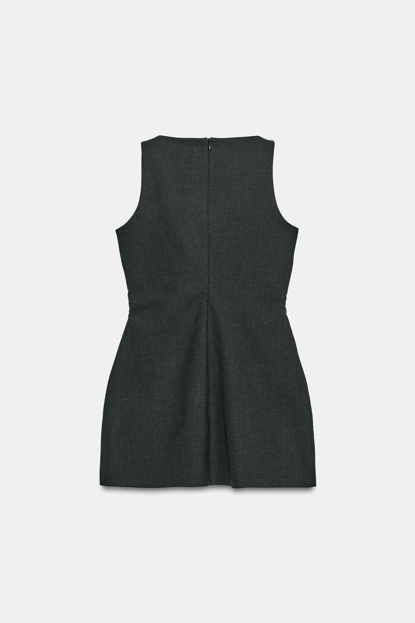 Женское платье Zara Boat Neck Mini, цвет: Тёмный серый — фото 6
