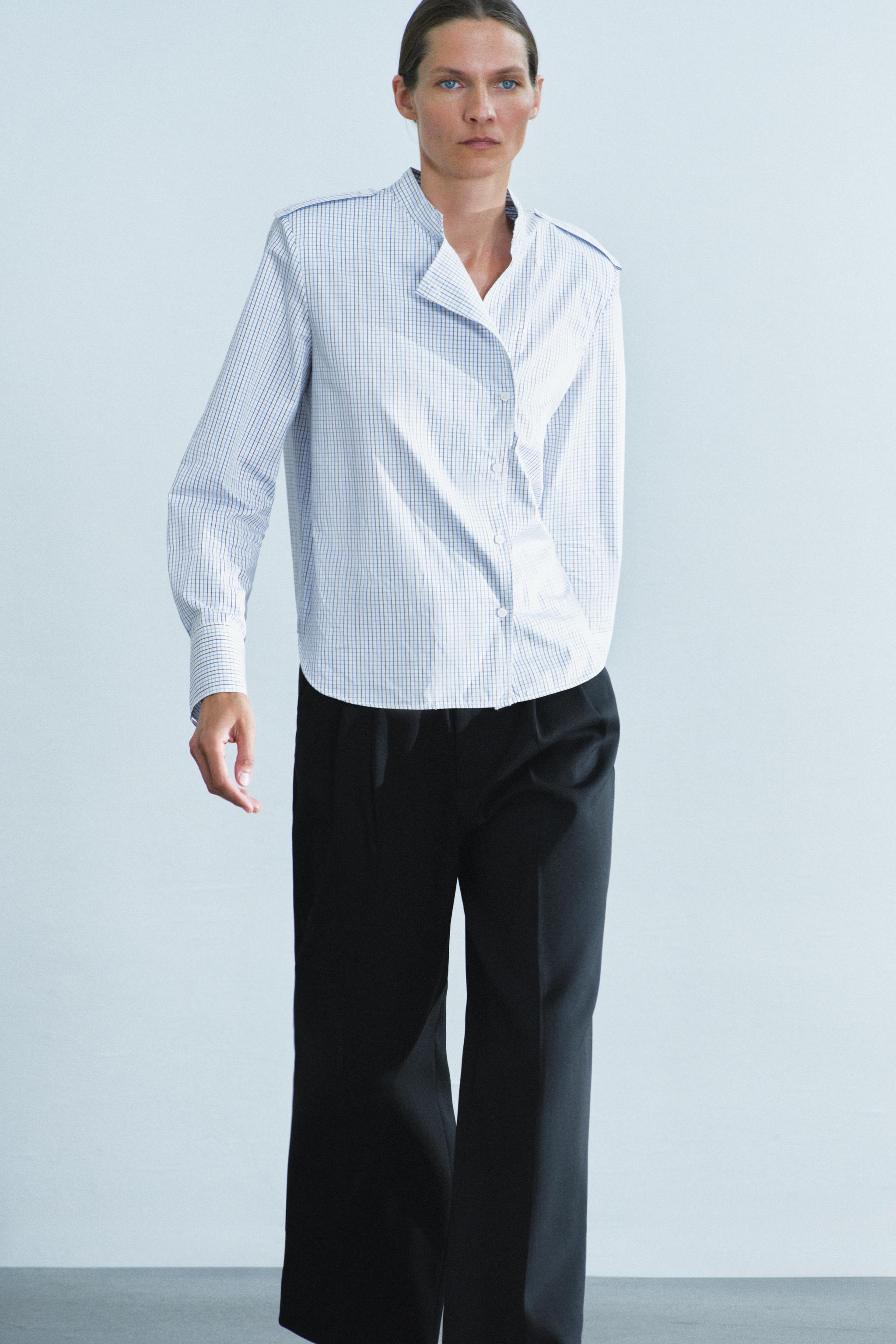 CHEMISE À CARREAUX AVEC ÉPAULETTES ZW COLLECTION