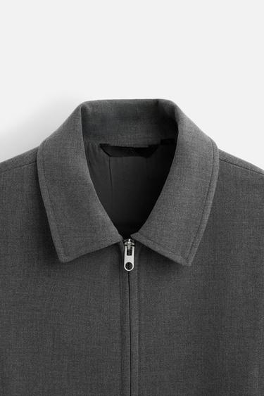 CROPPED FIT STITCHED JACKET - Grey by Zara