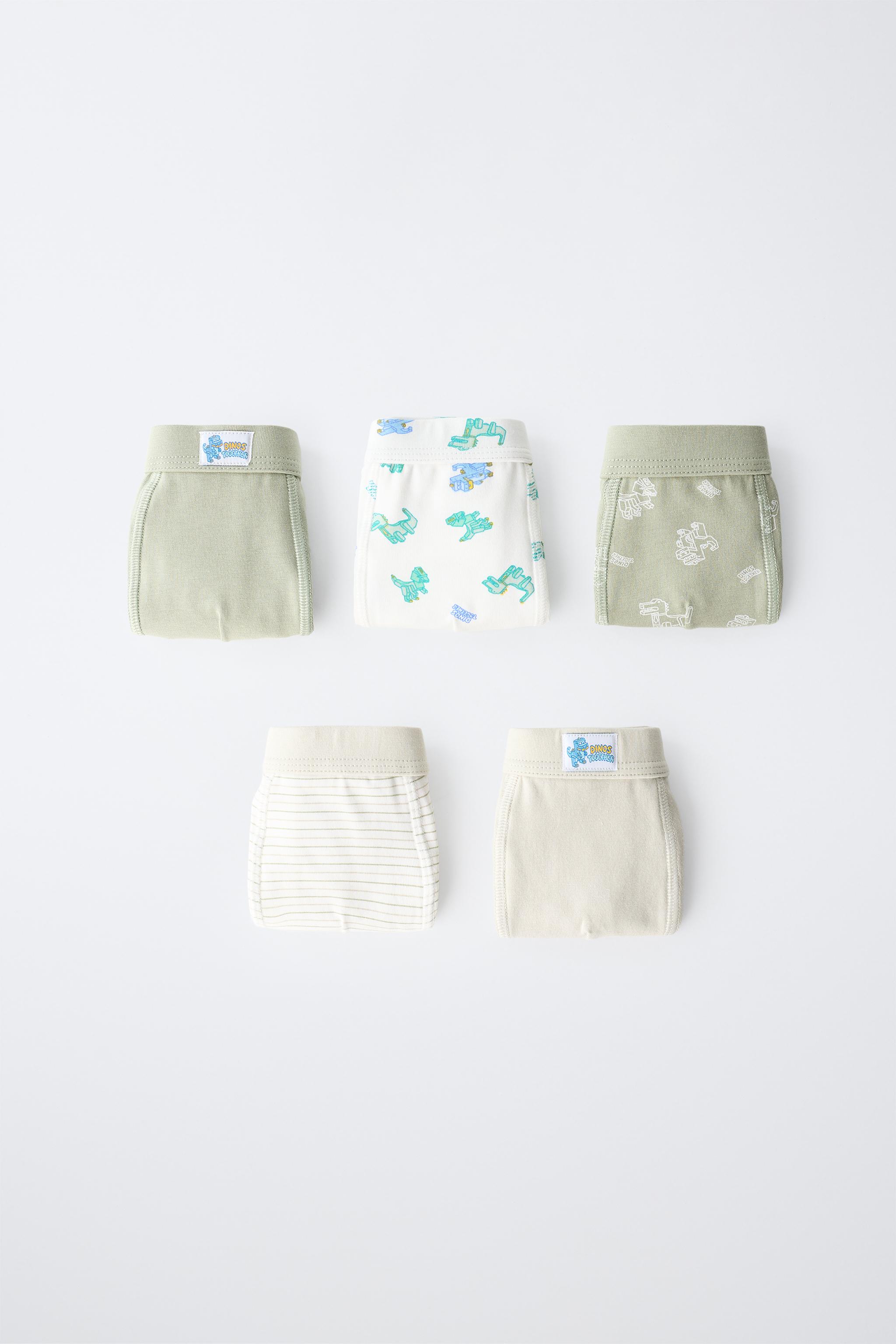 2-6 ANS / LOT DE CINQ BOXERS DINOSAURES