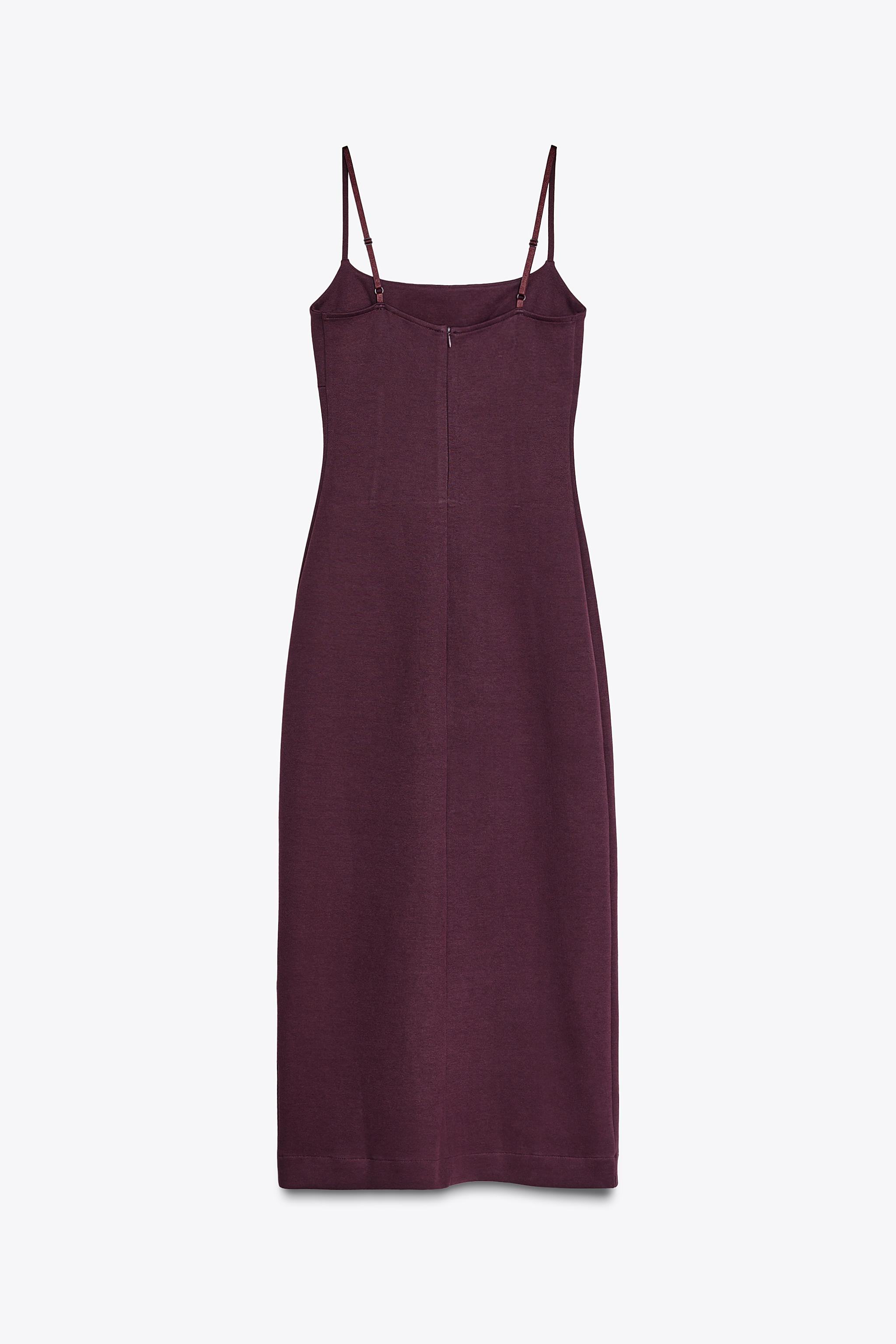 【ZARA】インターロックニット ストラップワンピース ZARA】インターロックニット ストラップワンピース