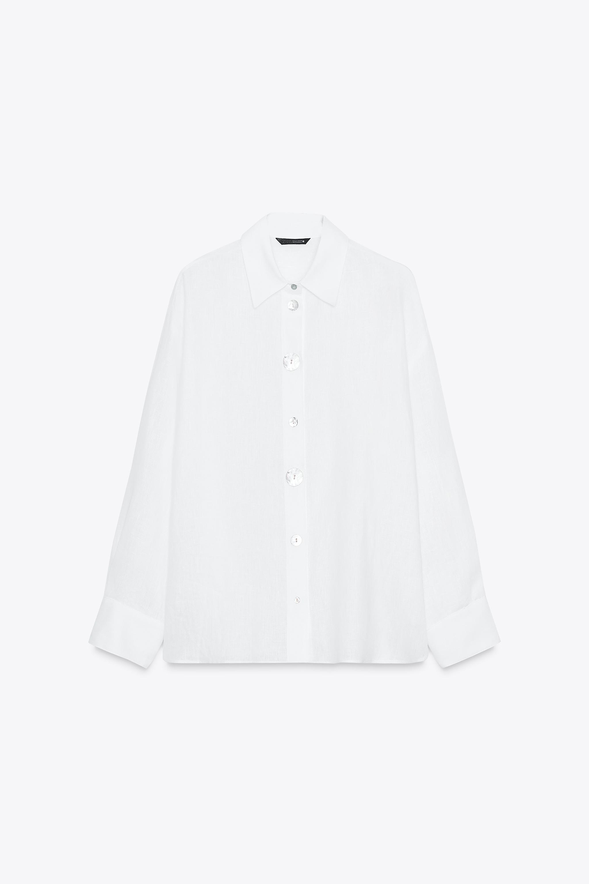 100% LINEN SHIRT WITH MIXED BUTTONS - White | ZARA United States